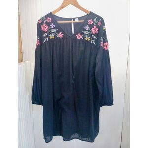Old Navy black n floral embroidered dress